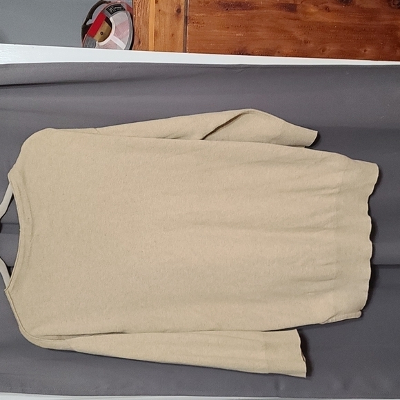 VTG? Joan Vass USA Women's Cardigan Sweater Tan Button Up Sz 1(Approx L)GUC READ - Picture 6 of 12